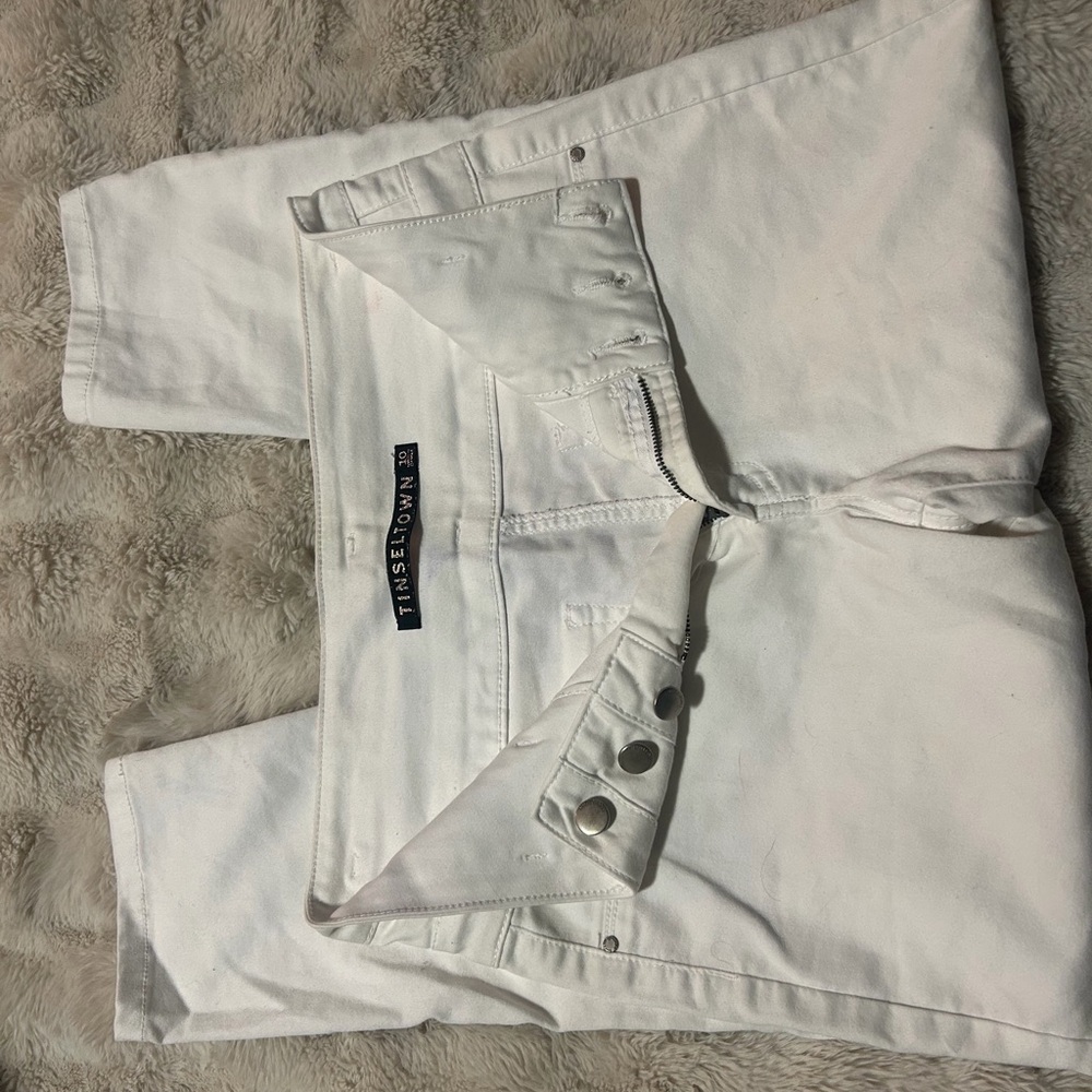 Tinseltown White Ankle Cropped Pants